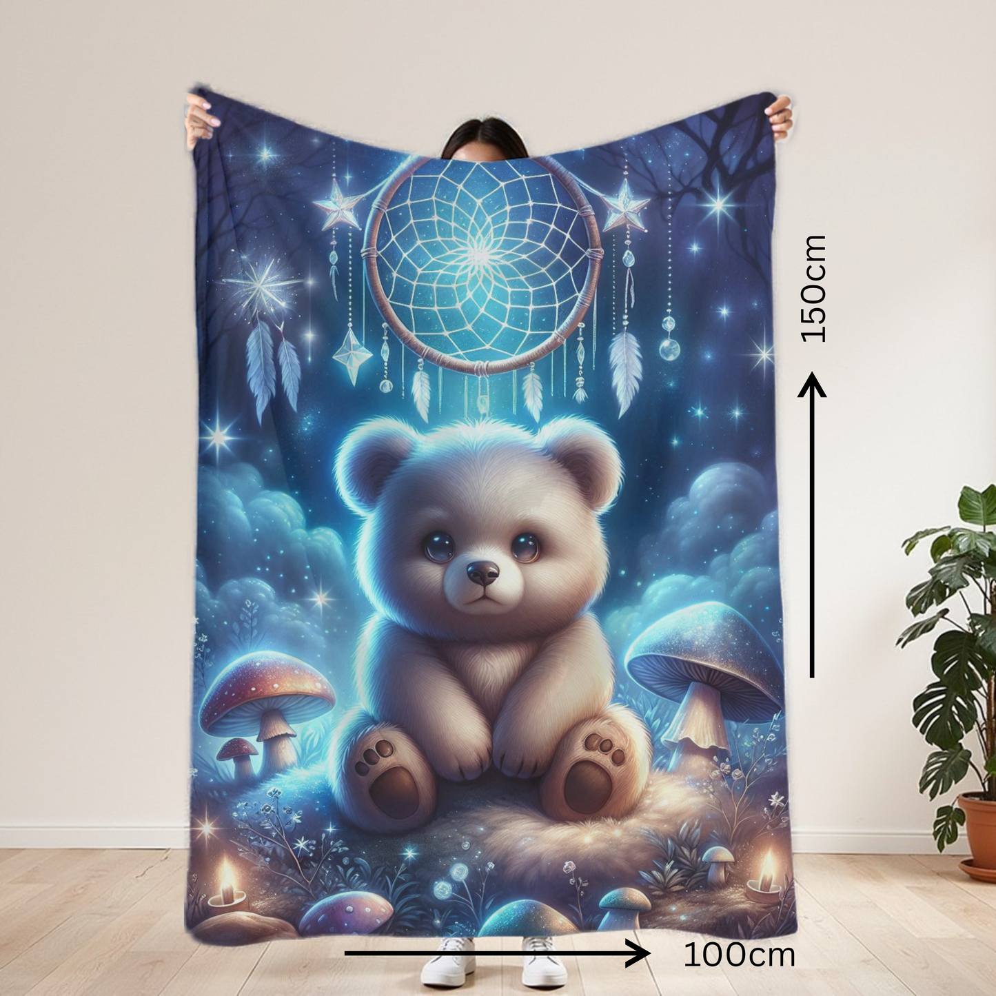 Teddy Mystical Lightweight Blanket 100cm x 150cm