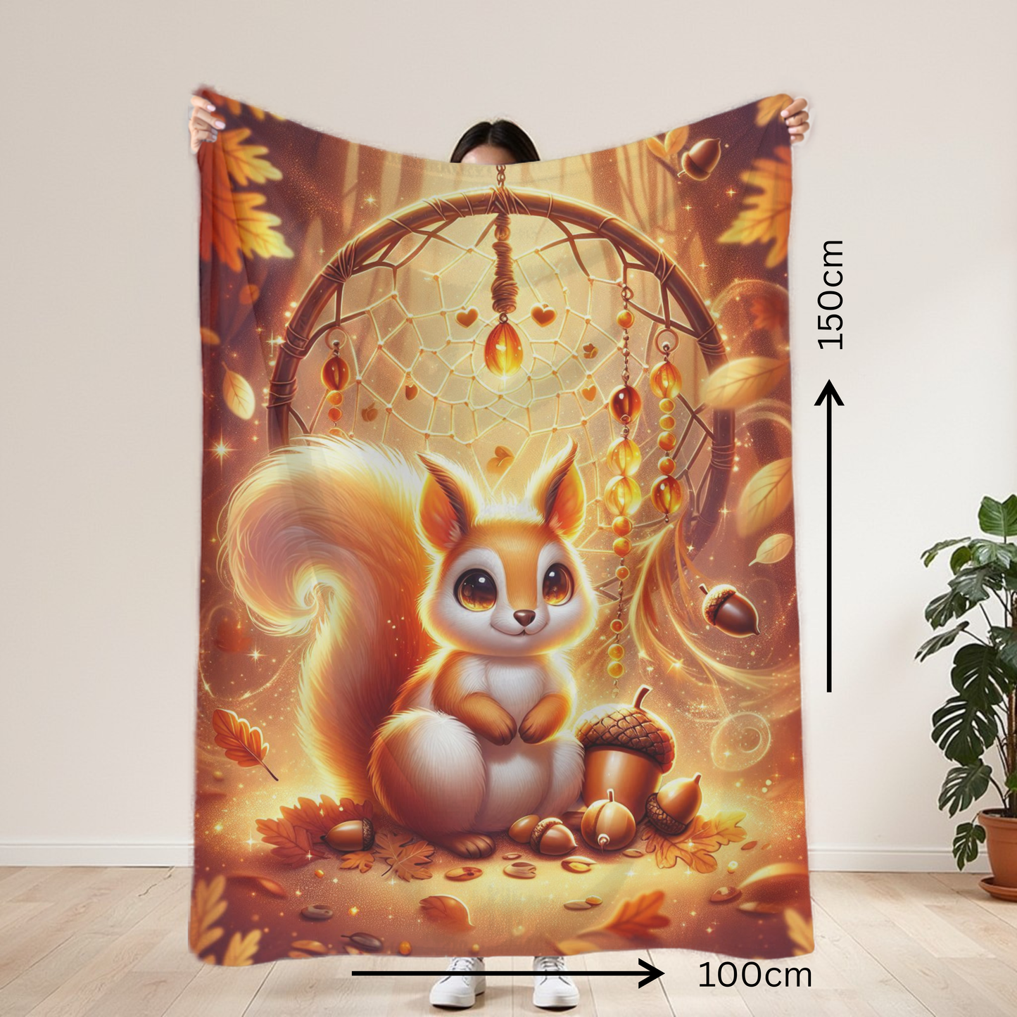 Squirrel Mystical Lightweight Blanket 100cm x 150cm
