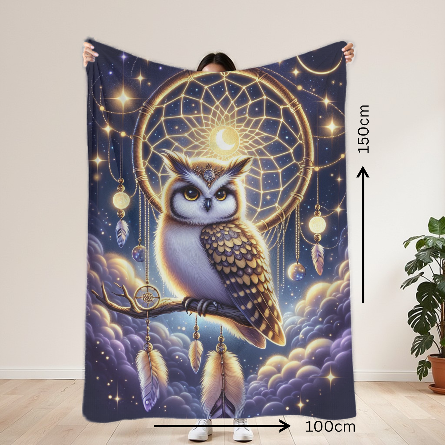 Owl Mystical Lightweight Blanket 100cm x 150cm