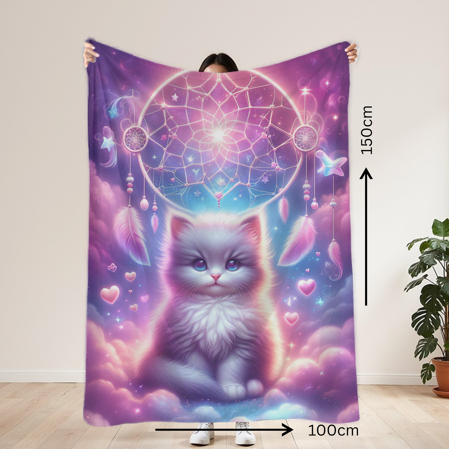 Kitten Mystical Lightweight Blanket 100cm x 150cm