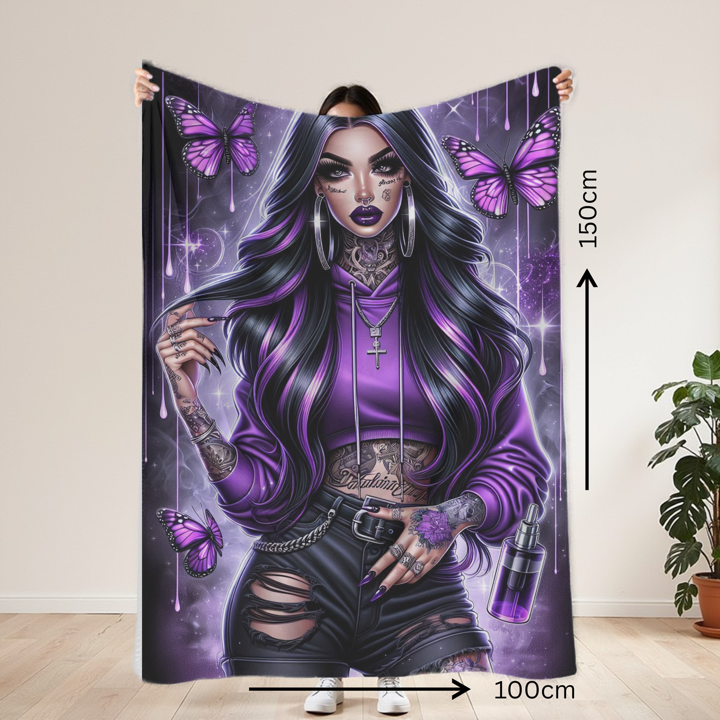 Purple Baddie Lightweight Blanket 100cm x 150cm