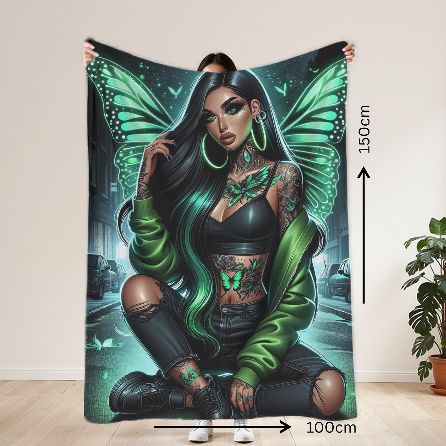 Green Baddie Lightweight Blanket 100cm x 150cm