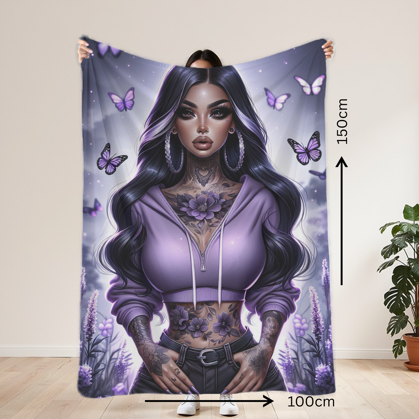 Lilac Baddie Lightweight Blanket 100cm x 150cm