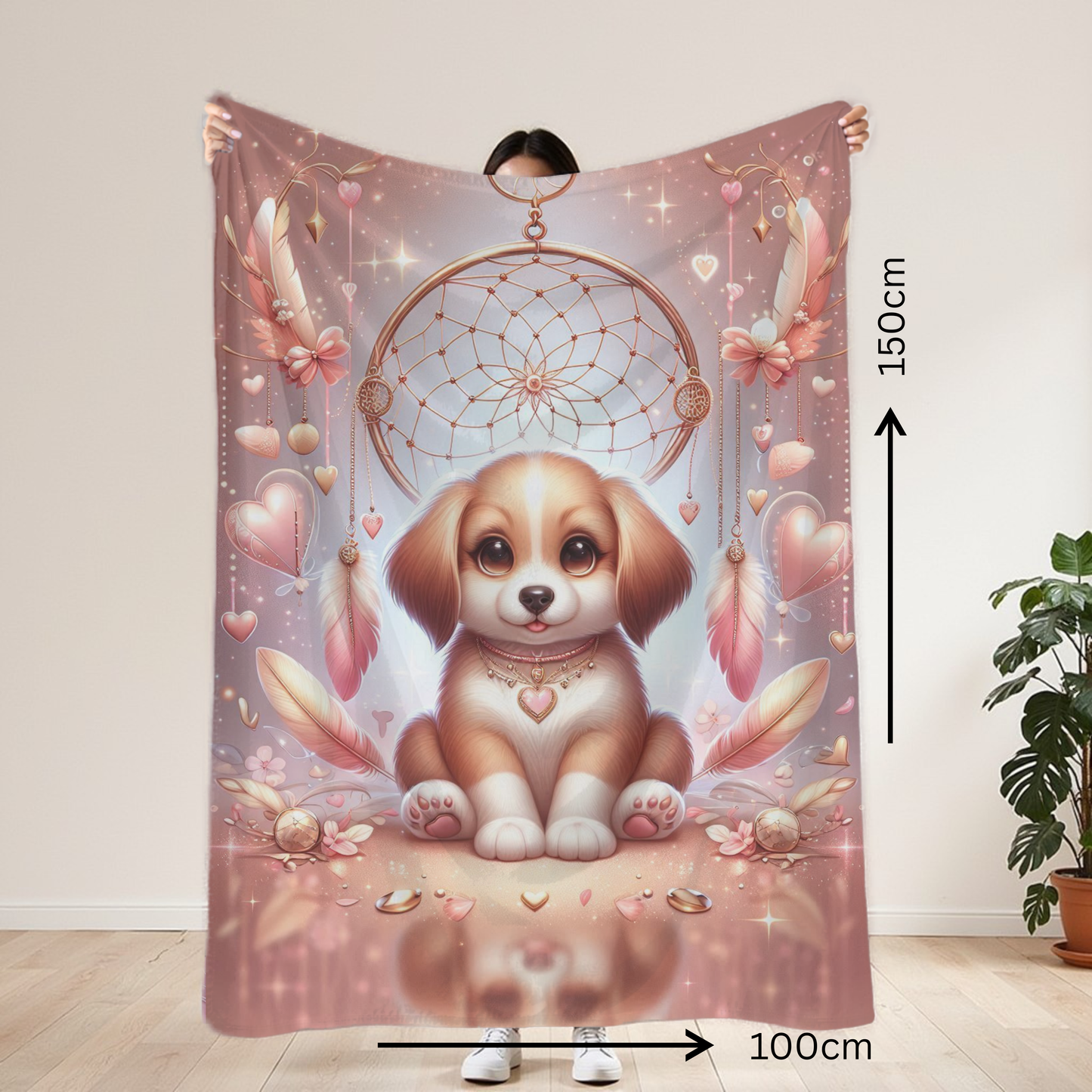 Puppy Mystical Lightweight Blanket 100cm x 150cm