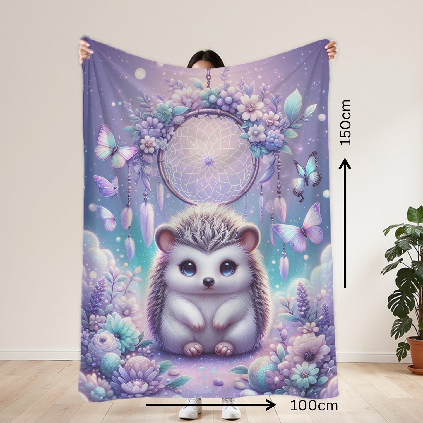 Hedgehog Mystical Lightweight Blanket 100cm x 150cm