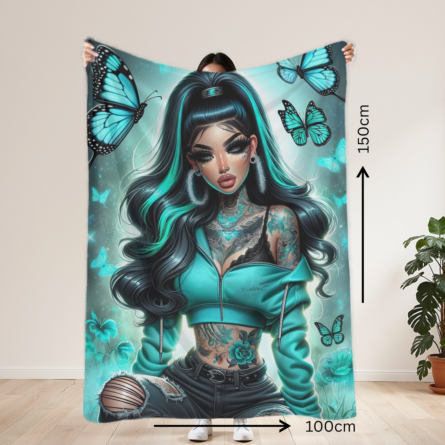 Aqua Baddie Lightweight Blanket 100cm x 150cm