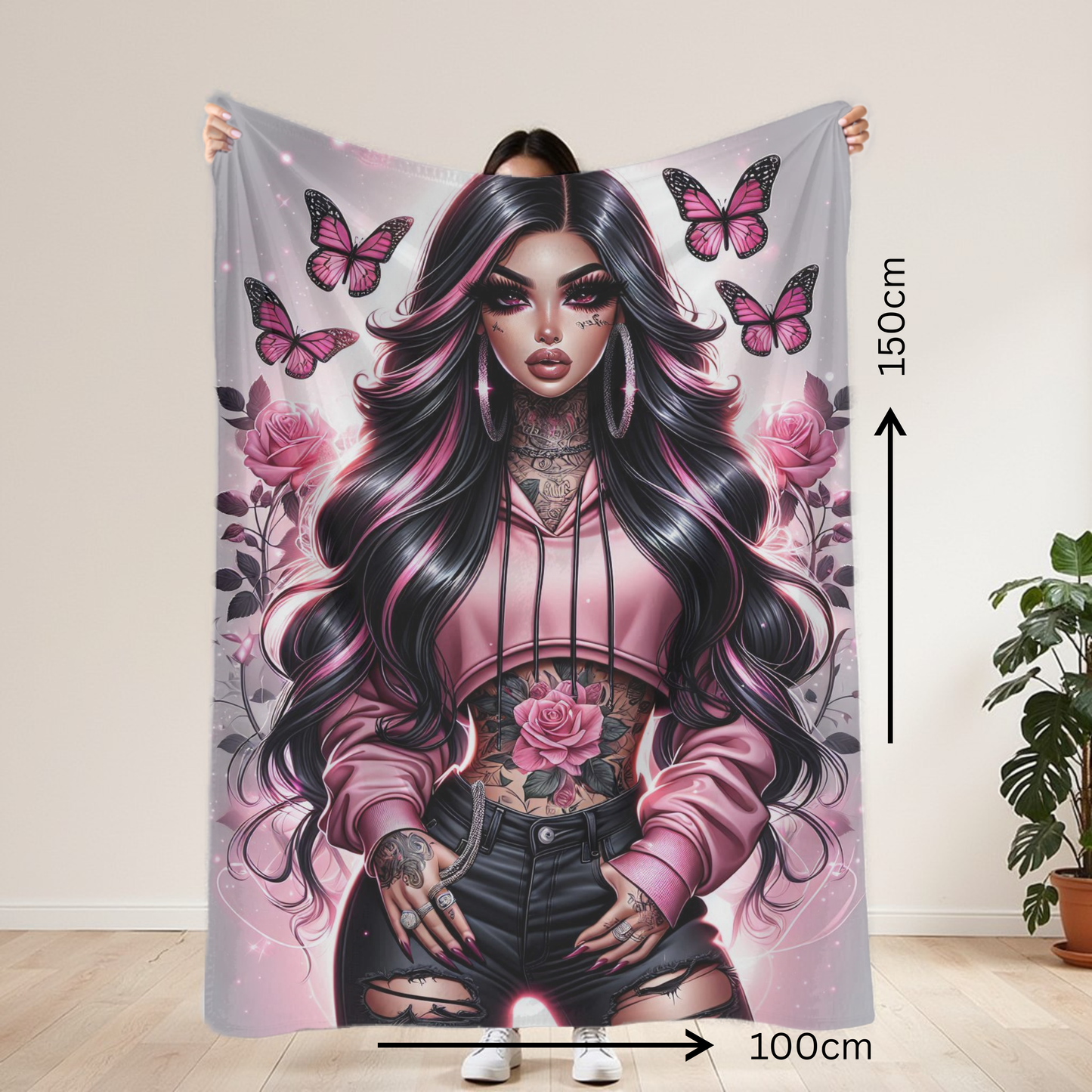 Pink Baddie Lightweight Blanket 100cm x 150cm