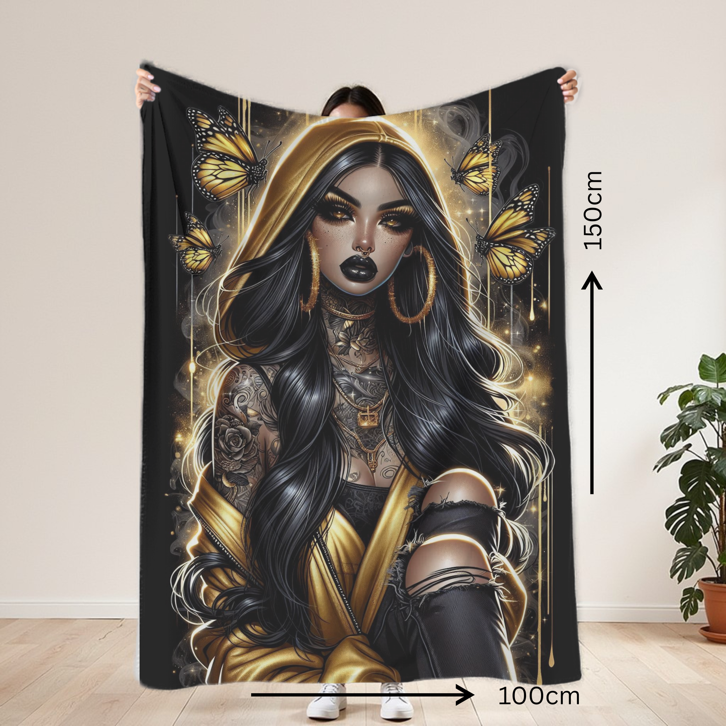 Gold Baddie Lightweight Blanket 100cm x 150cm