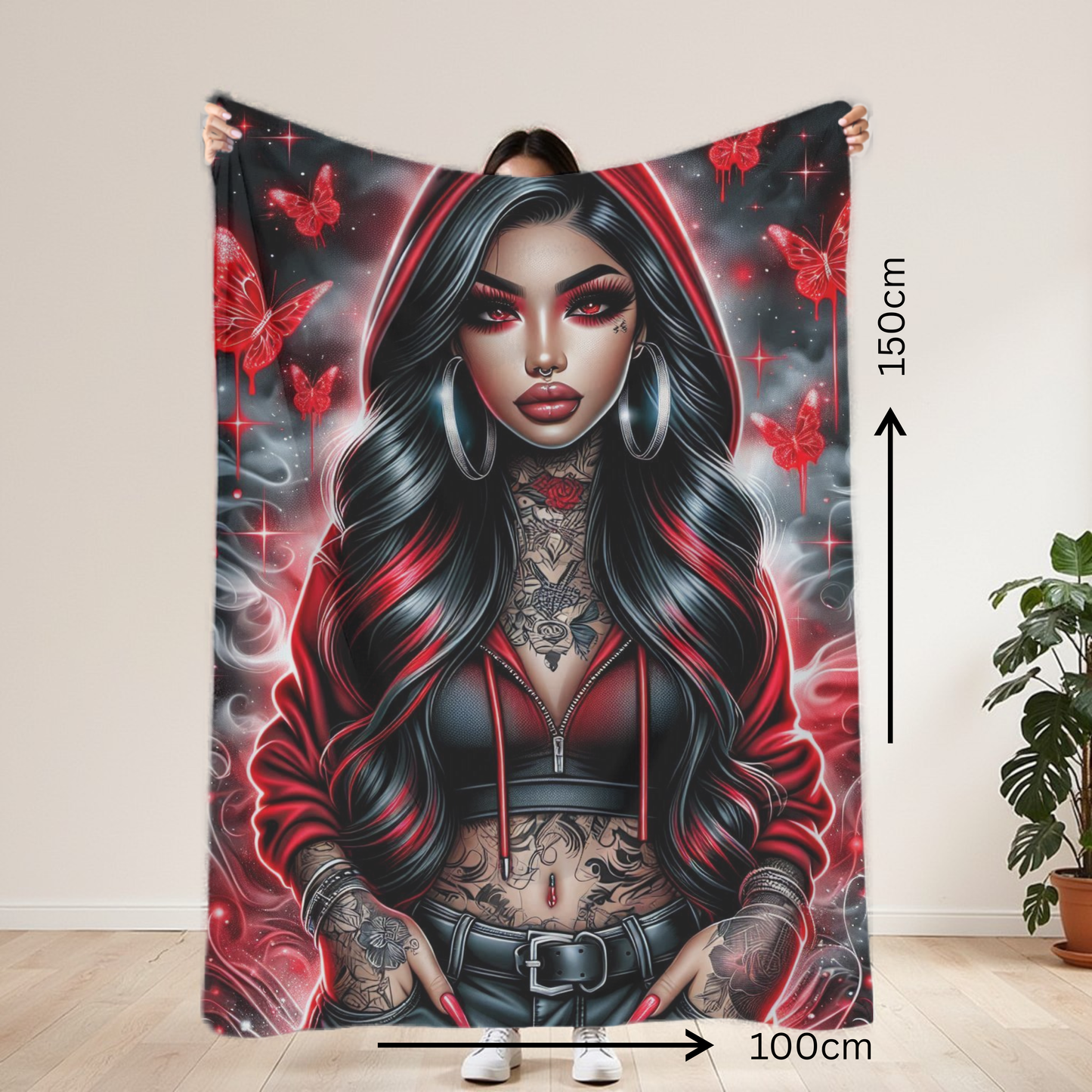 Red Baddie Lightweight Blanket 100cm x 150cm