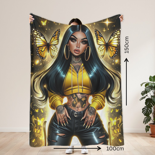 Yellow Baddie Lightweight Blanket 100cm x 150cm