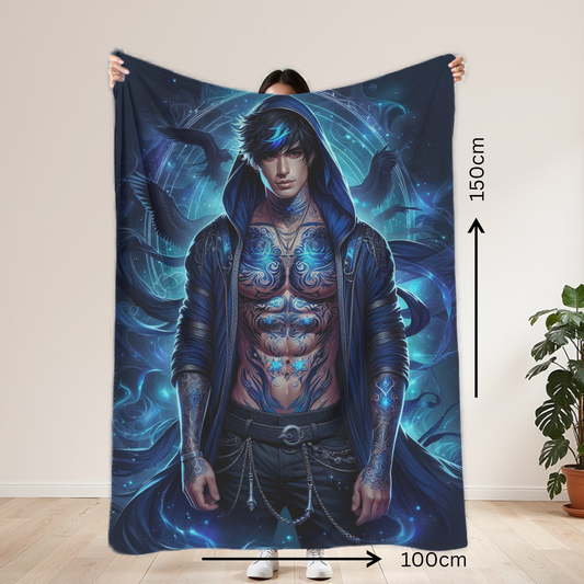 Tattooed Male Mystical Lightweight Blanket 100cm x 150cm