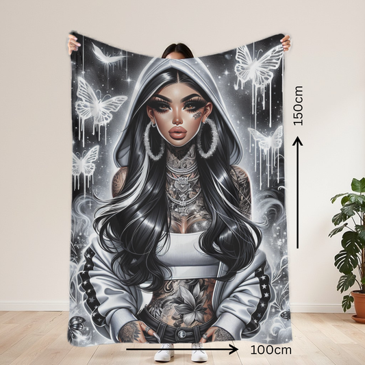 White Baddie Lightweight Blanket 100cm x 150cm