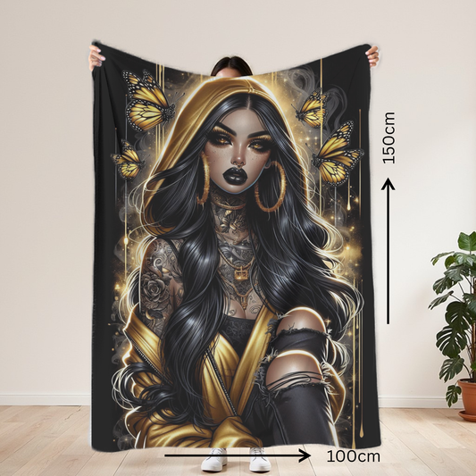 Gold Baddie Lightweight Blanket 100cm x 150cm